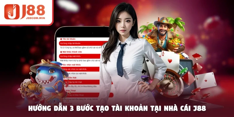 Hướng dẫn 3 bước tạo tài khoản tại nhà cái J88 